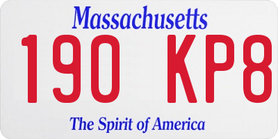 MA license plate 190KP8