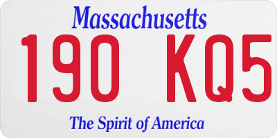 MA license plate 190KQ5