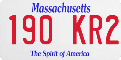 MA license plate 190KR2