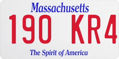 MA license plate 190KR4