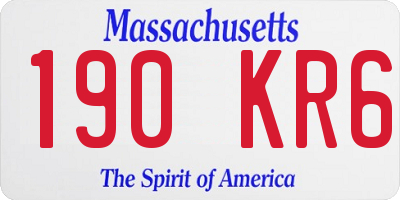 MA license plate 190KR6