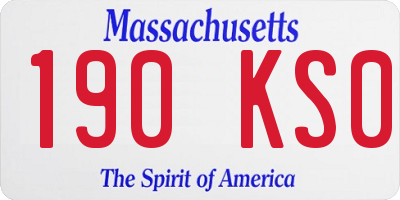 MA license plate 190KS0