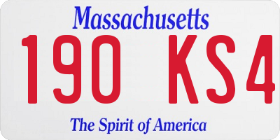 MA license plate 190KS4