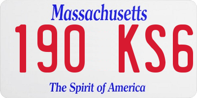 MA license plate 190KS6