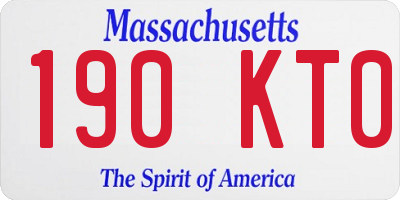 MA license plate 190KT0