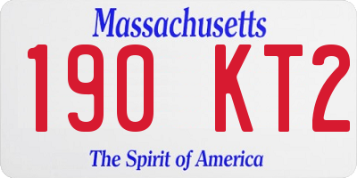 MA license plate 190KT2