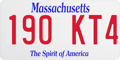 MA license plate 190KT4