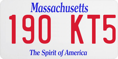 MA license plate 190KT5