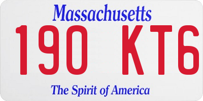 MA license plate 190KT6