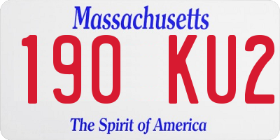 MA license plate 190KU2