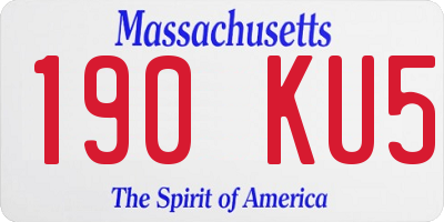 MA license plate 190KU5