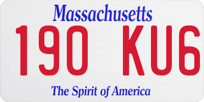 MA license plate 190KU6