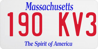 MA license plate 190KV3