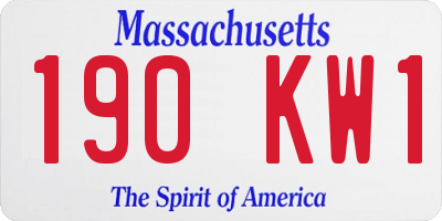 MA license plate 190KW1