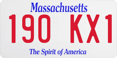 MA license plate 190KX1