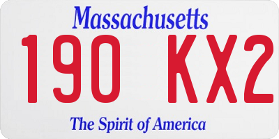 MA license plate 190KX2