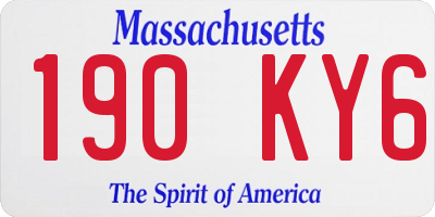 MA license plate 190KY6