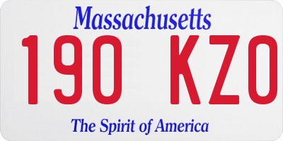 MA license plate 190KZ0