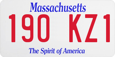 MA license plate 190KZ1
