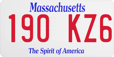 MA license plate 190KZ6