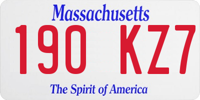 MA license plate 190KZ7