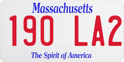 MA license plate 190LA2