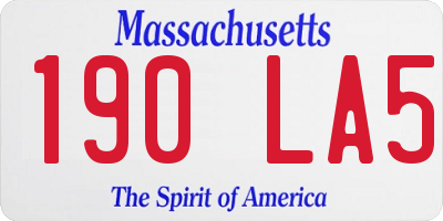 MA license plate 190LA5