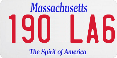 MA license plate 190LA6