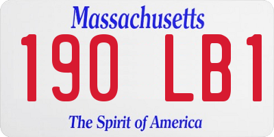 MA license plate 190LB1