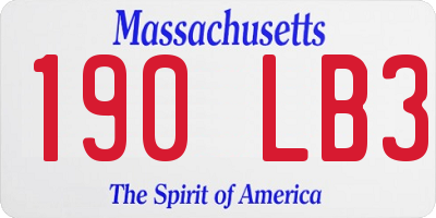 MA license plate 190LB3