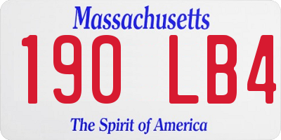MA license plate 190LB4