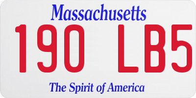 MA license plate 190LB5