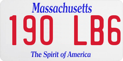 MA license plate 190LB6