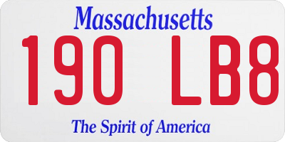 MA license plate 190LB8