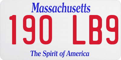 MA license plate 190LB9