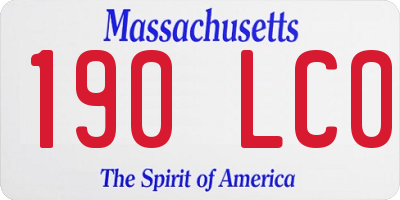 MA license plate 190LC0