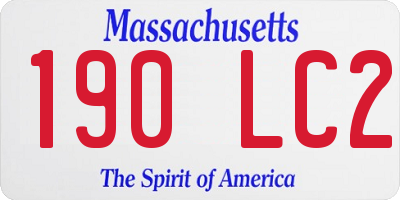 MA license plate 190LC2