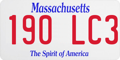 MA license plate 190LC3