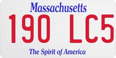 MA license plate 190LC5
