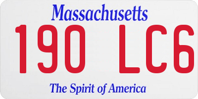MA license plate 190LC6