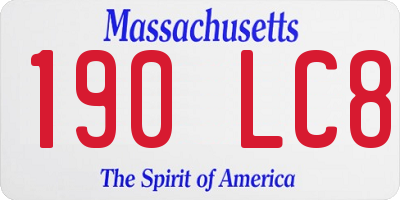 MA license plate 190LC8