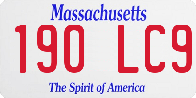MA license plate 190LC9