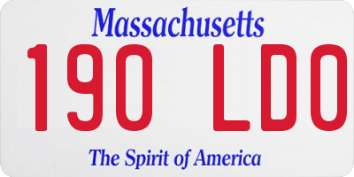 MA license plate 190LD0