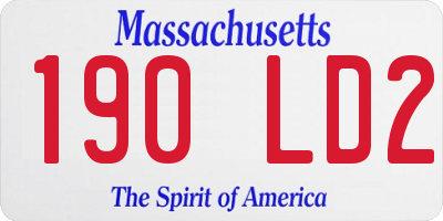MA license plate 190LD2