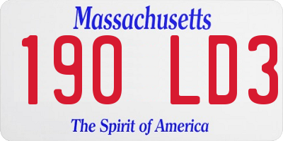 MA license plate 190LD3
