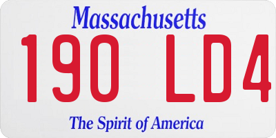 MA license plate 190LD4