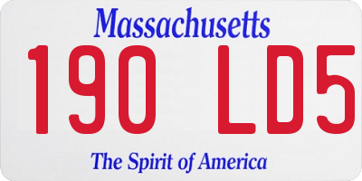 MA license plate 190LD5