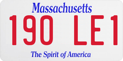 MA license plate 190LE1