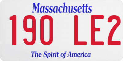 MA license plate 190LE2