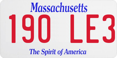 MA license plate 190LE3